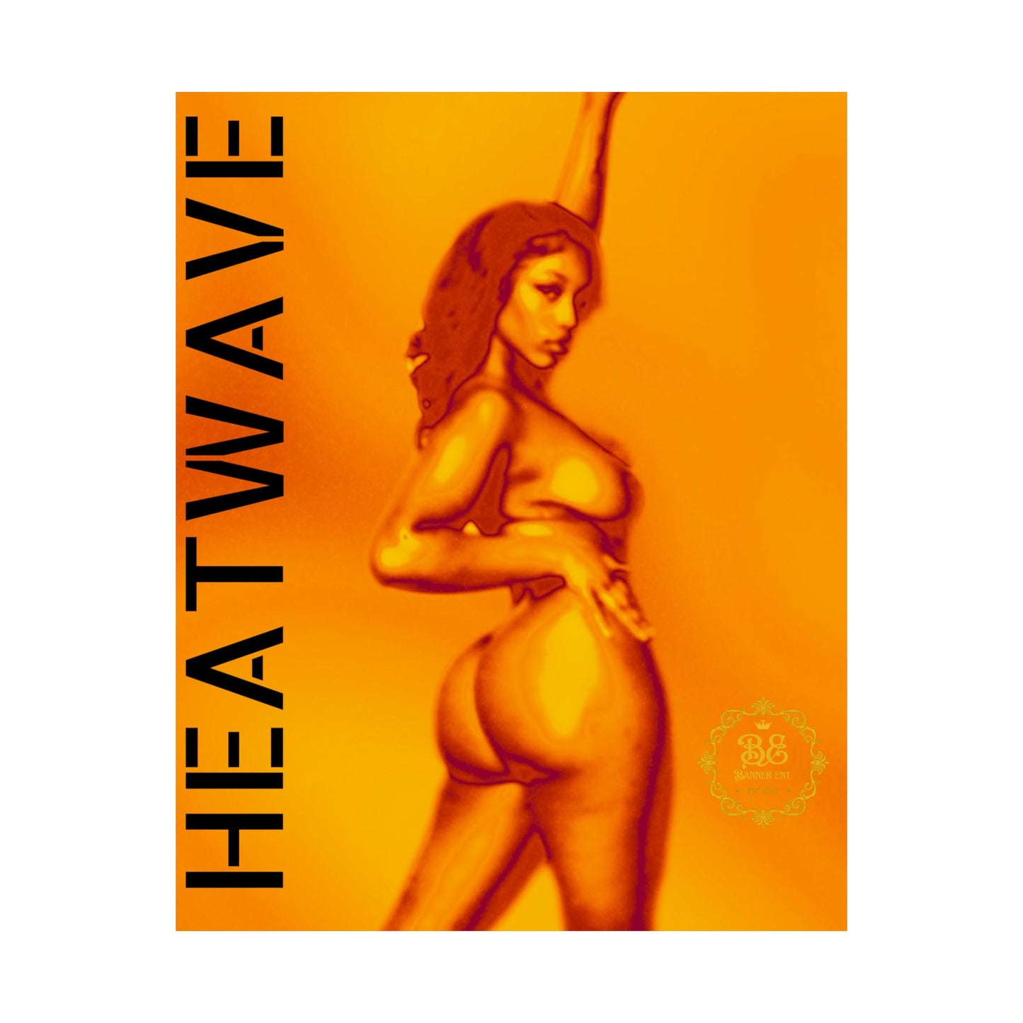 “Heatwave” Matte Vertical Poster - Vibrant Orange Design