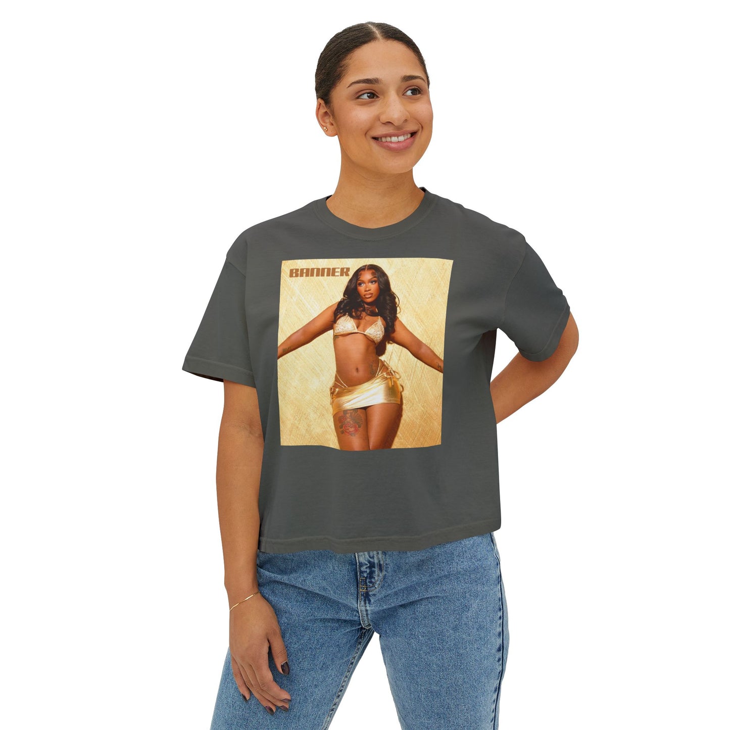 Women's Boxy Tee - 'Gold Mine' Graphic Tee