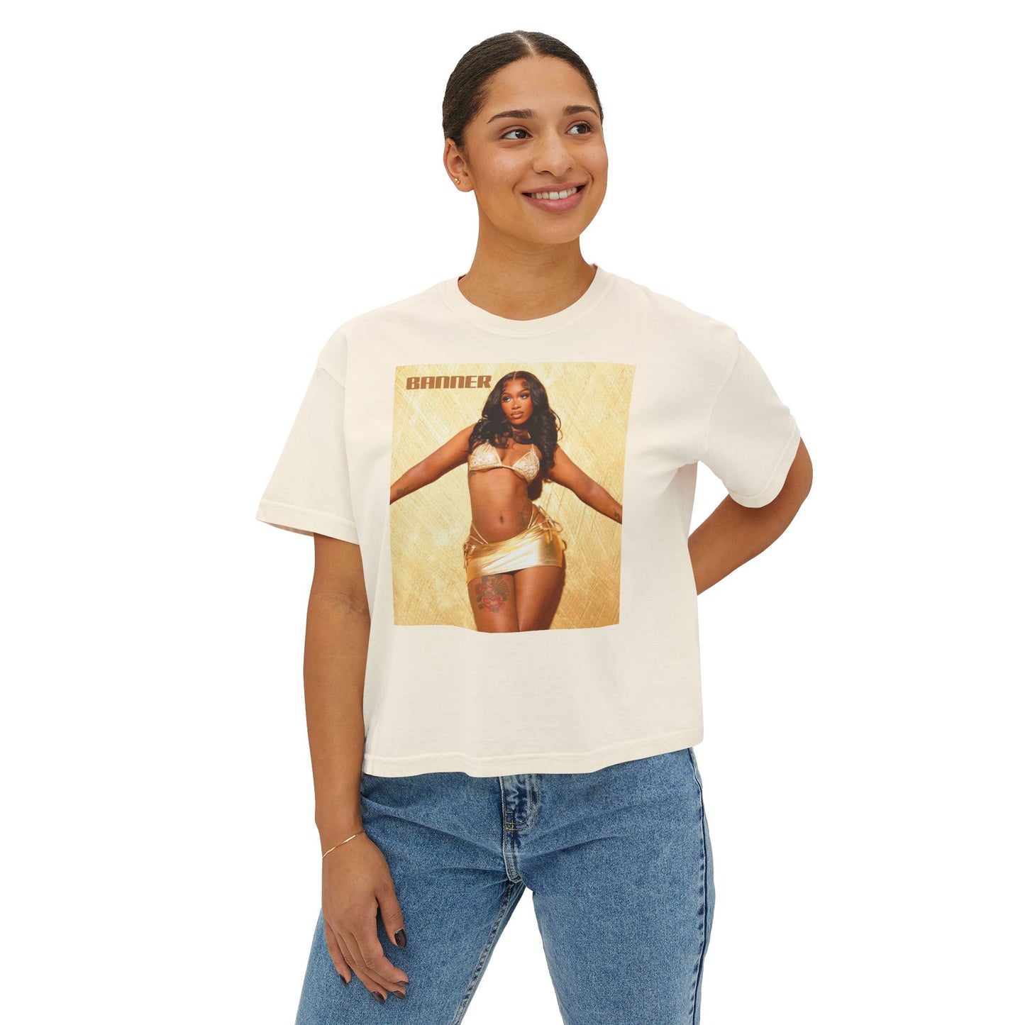 Women's Boxy Tee - 'Gold Mine' Graphic Tee