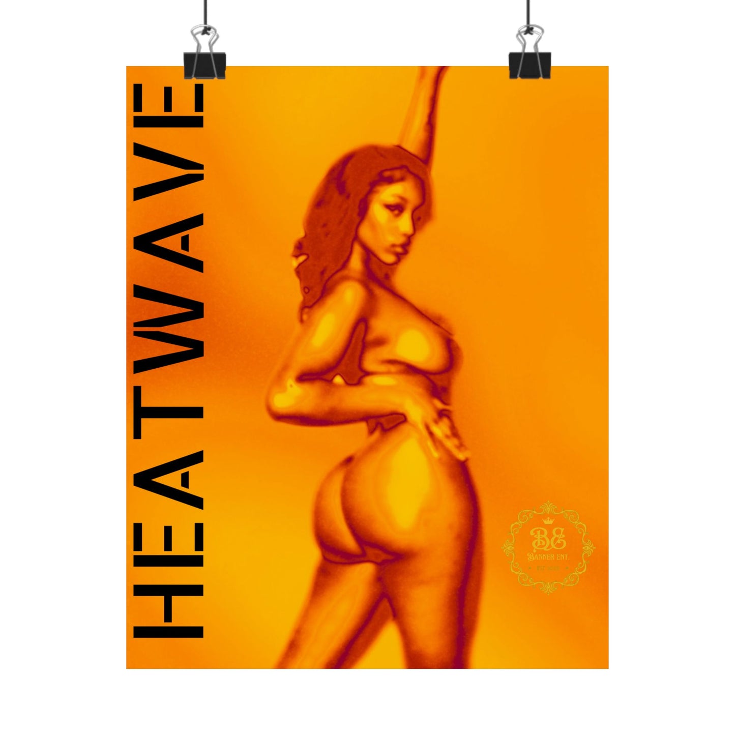 “Heatwave” Matte Vertical Poster - Vibrant Orange Design