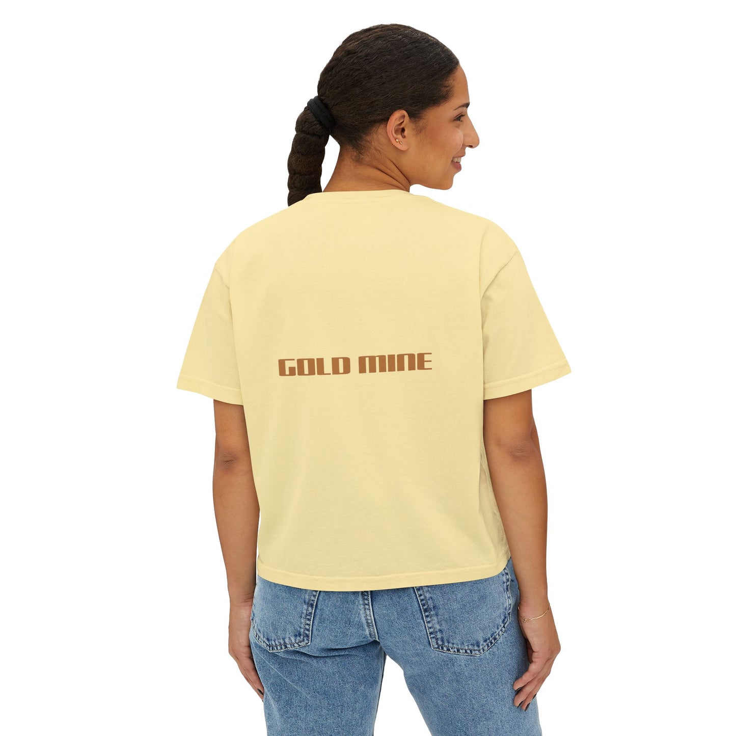 Women's Boxy Tee - 'Gold Mine' Graphic Tee