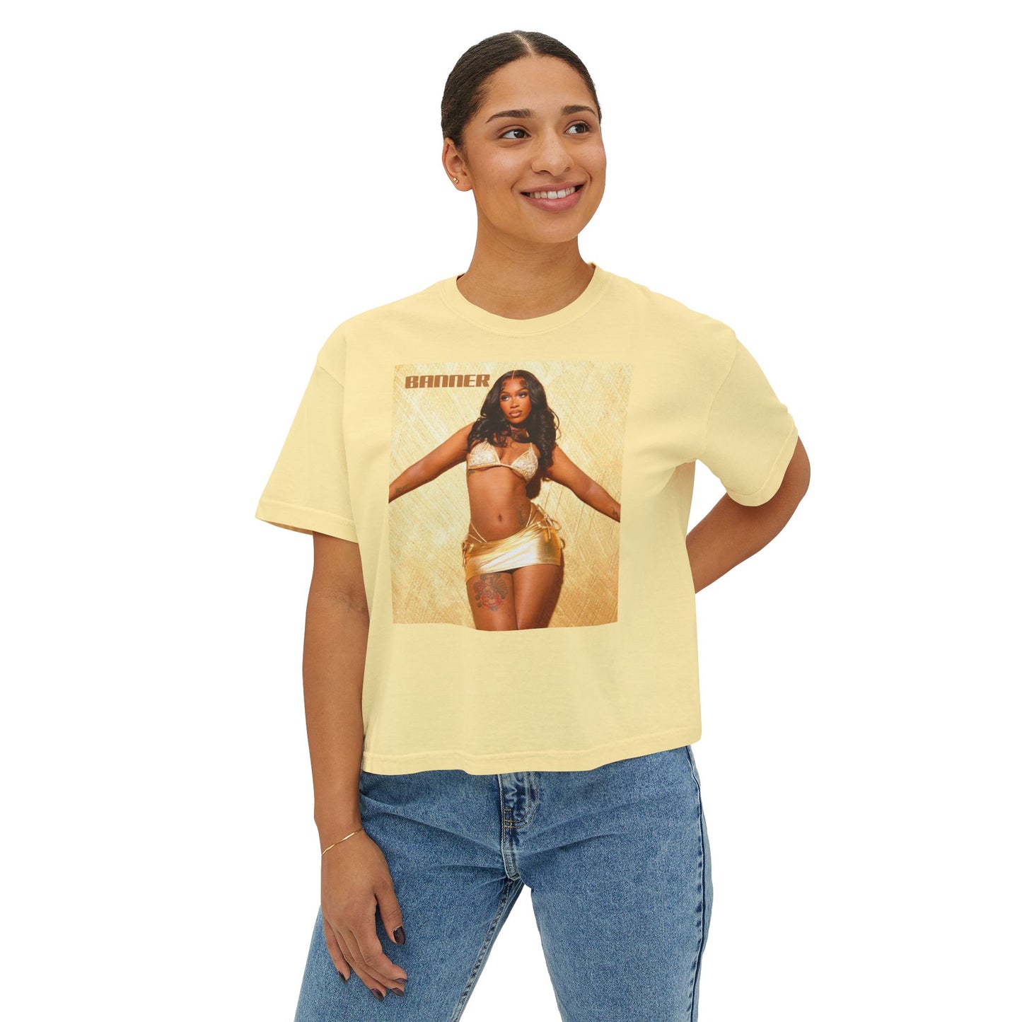 Women's Boxy Tee - 'Gold Mine' Graphic Tee